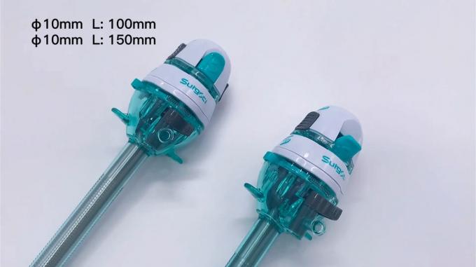 에 대한 최신 회사 뉴스 외과 의사 눈에 보이는 끝 1회용 광학 트로카 10mm Laparoscopic 복부 수술  0